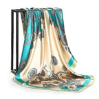 Large Square Silk-Effect Scarf