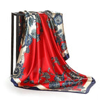 Large Square Silk-Effect Scarf