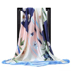 Large Square Silk-Effect Scarf