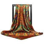 Large Square Silk-Effect Scarf