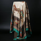 Large Square Silk-Effect Scarf