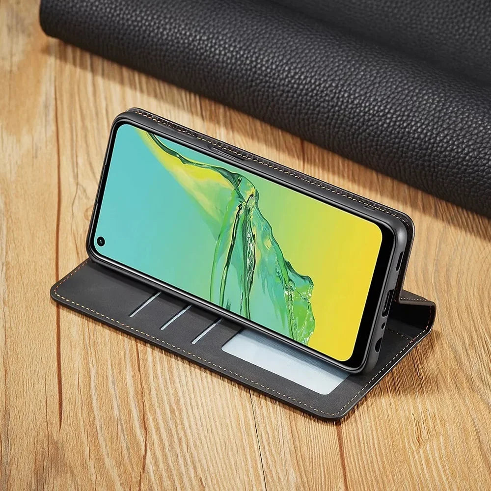 Boneroshop | Leather Magnetic Case for Samsung Phones: Chic Protection