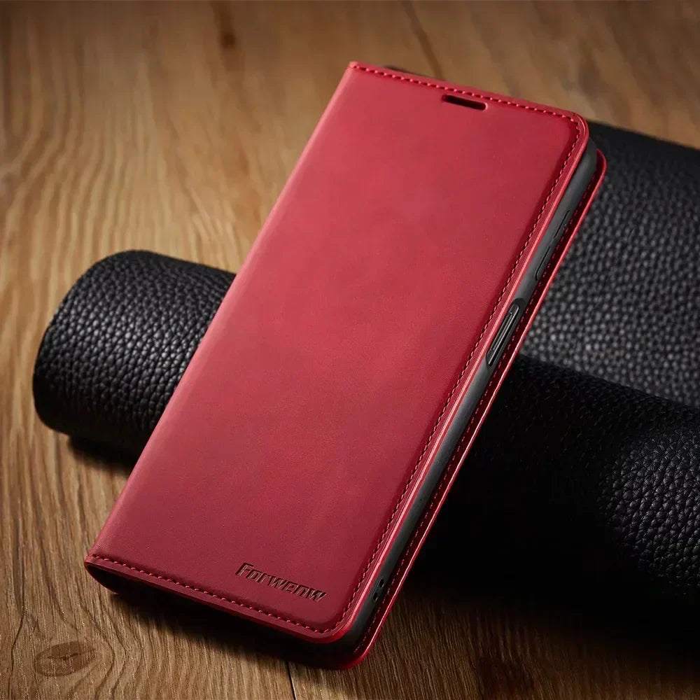 Boneroshop | Leather Magnetic Case for Samsung Phones: Chic Protection