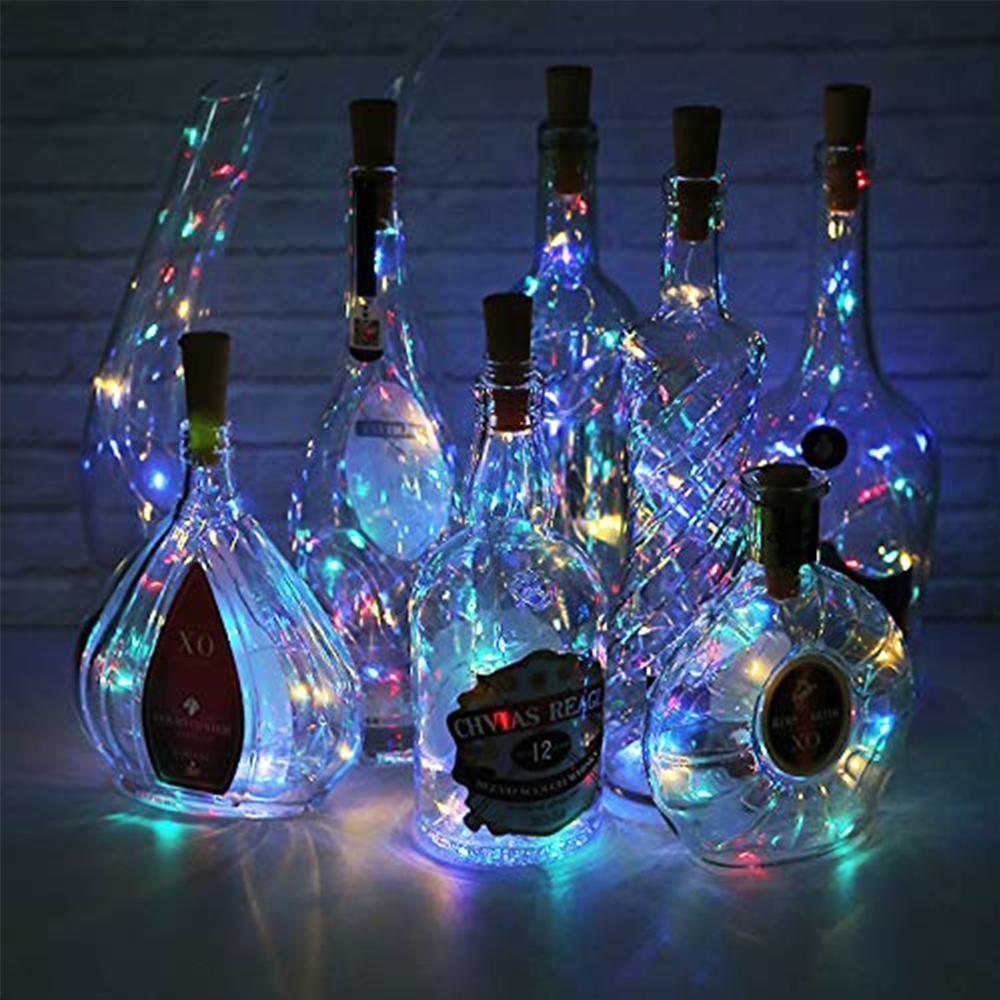 LED bottle light cork stopper – 5 pieces, fairy lights for wine bottles, decorative gift
