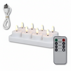 LED Candles Flameless Set Remote Timer USB Rechargeable