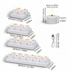 LED Candles Flameless Set Remote Timer USB Rechargeable
