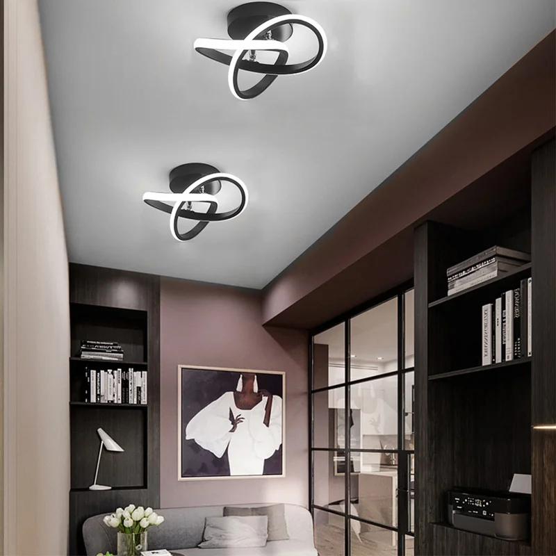 LED Ceiling Light with Black Metal Frame