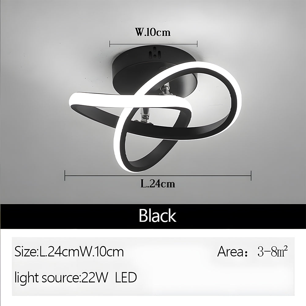 LED Ceiling Light with Black Metal Frame