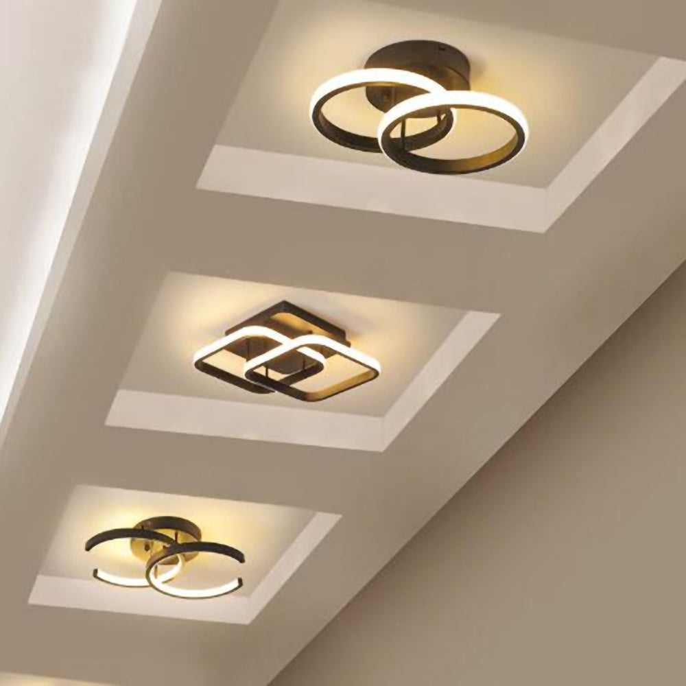 LED Ceiling Light with Black Metal Frame