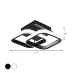 LED Ceiling Light with Black Metal Frame