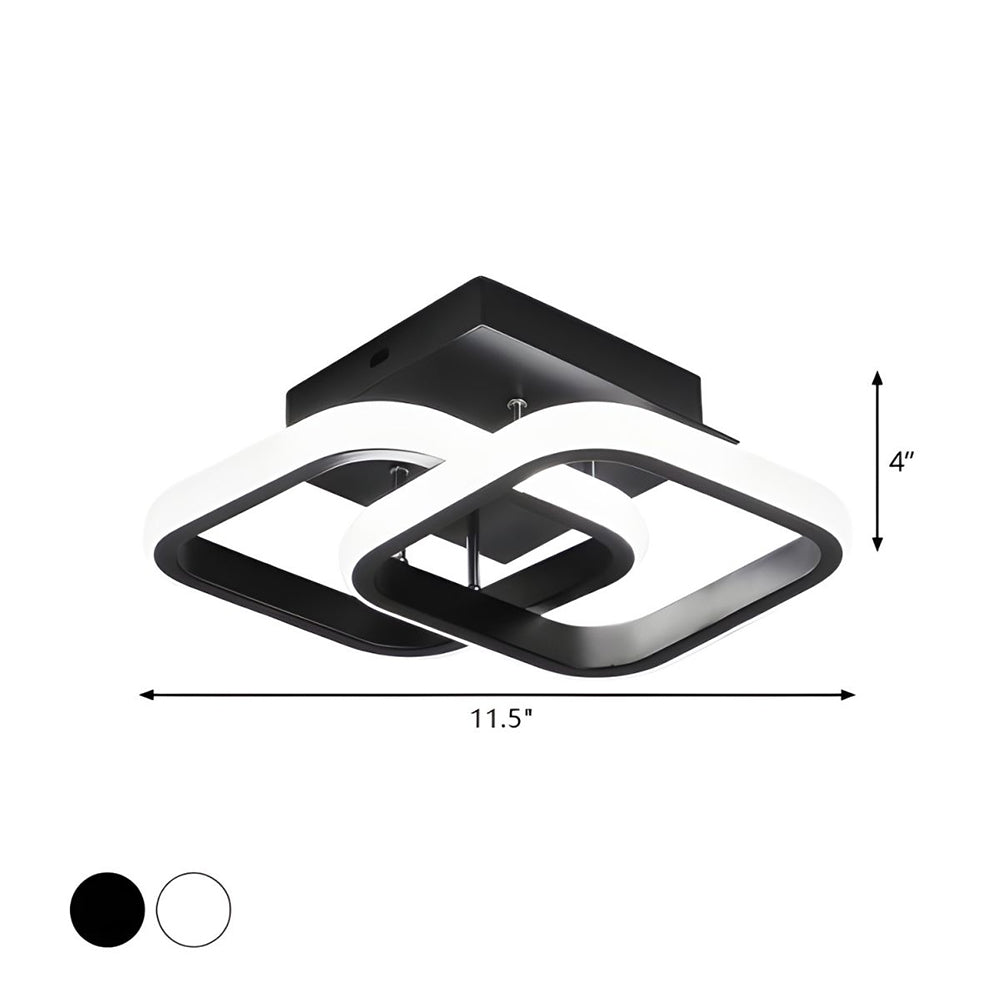LED Ceiling Light with Black Metal Frame