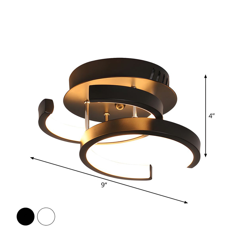 LED Ceiling Light with Black Metal Frame