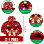 LED Christmas Knitted Hat – Light-Up Festive Beanie