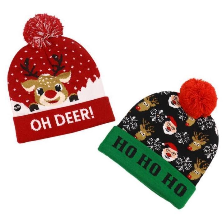 LED Christmas Knitted Hat – Light-Up Festive Beanie