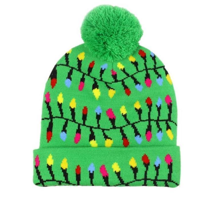 LED Christmas Knitted Hat – Light-Up Festive Beanie