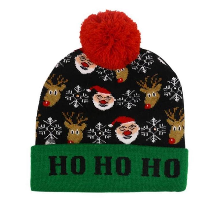LED Christmas Knitted Hat – Light-Up Festive Beanie
