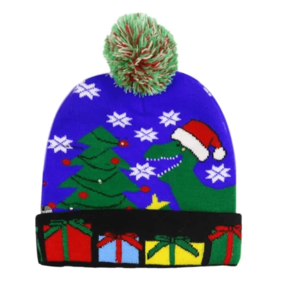 LED Christmas Knitted Hat – Light-Up Festive Beanie