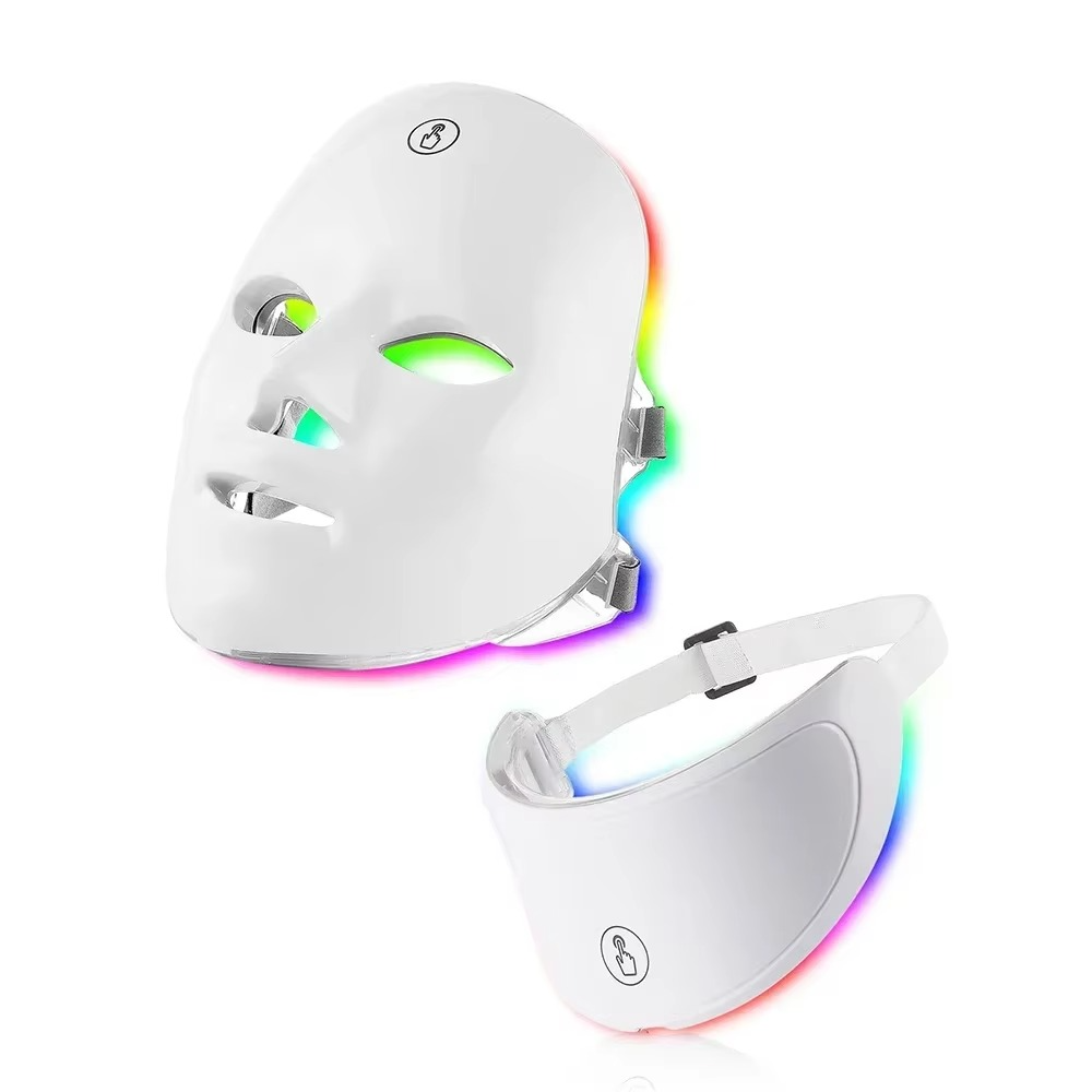 LED Facial Mask with Neck Support for Skin Firming and Anti-Ageing Light Therapy