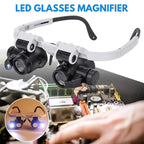 LED Magnifier Glasses with 8x, 15x, 23x Zoom