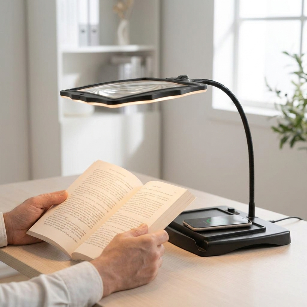LED Magnifying Desk Lamp for Fine Detail Work