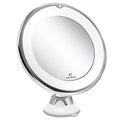 LED Magnifying Makeup Mirror, Dual 7x/10x, 3 Light Modes, Suction Mount