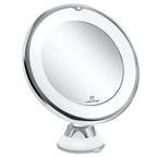 LED Magnifying Makeup Mirror, Dual 7x/10x, 3 Light Modes, Suction Mount