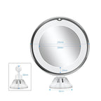 LED Magnifying Makeup Mirror, Dual 7x/10x, 3 Light Modes, Suction Mount