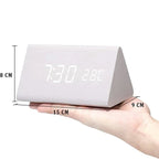 LED Smart Alarm Clock | Modern Voice-Controlled Wooden Design