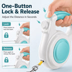Boneroshop Rechargeable Light-Up Retractable Dog Leash for Night Walks - Helps Small Dogs Stay Visible & Easy to Control
