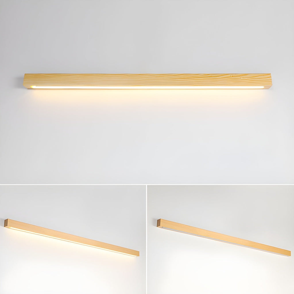 Linear Wood Wall Sconce with Slim Light