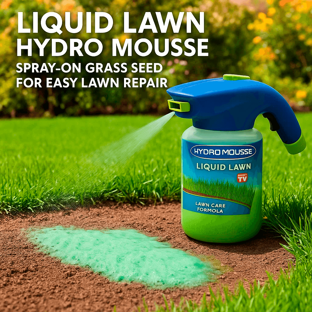 Boneroshop | Liquid Lawn Hydro Mousse Spray On Grass Seed | Easy Application for Patchy Lawns & High-Traffic Areas