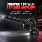 Livmore Turbo Blower Upgraded Cordless Handheld Air Blower with Dual Rechargeable Batteries