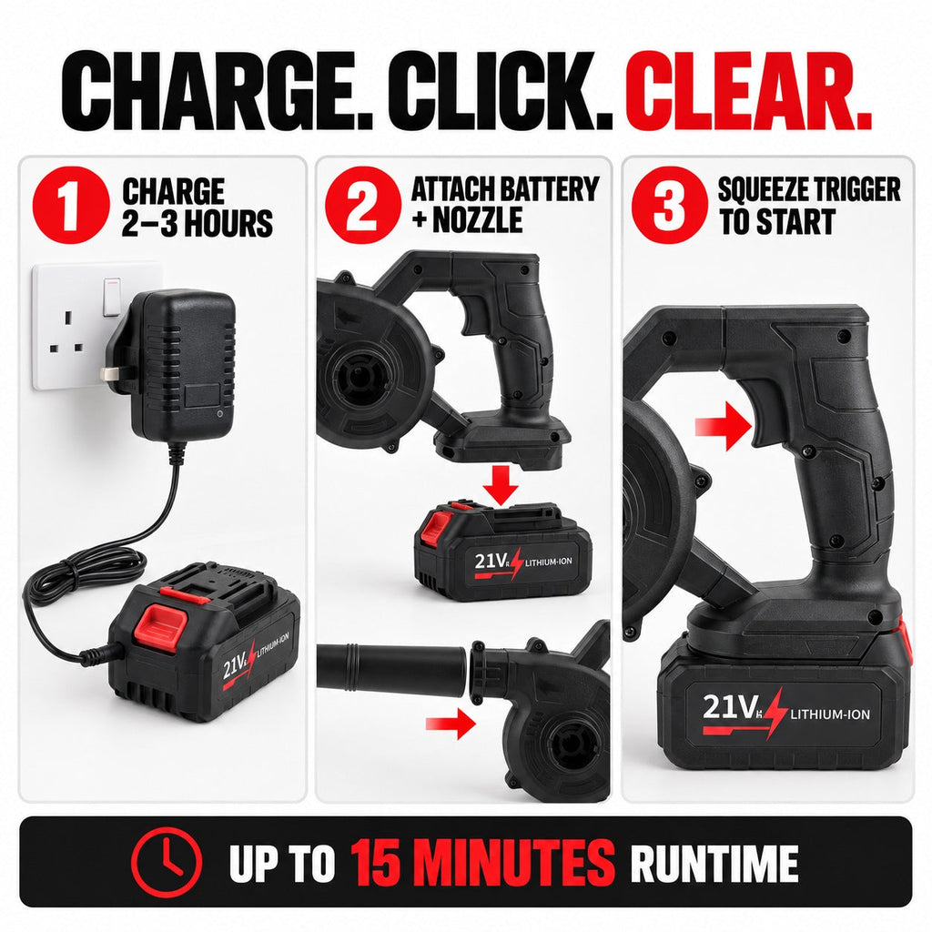 Livmore Turbo Blower Upgraded Cordless Handheld Air Blower with Dual Rechargeable Batteries