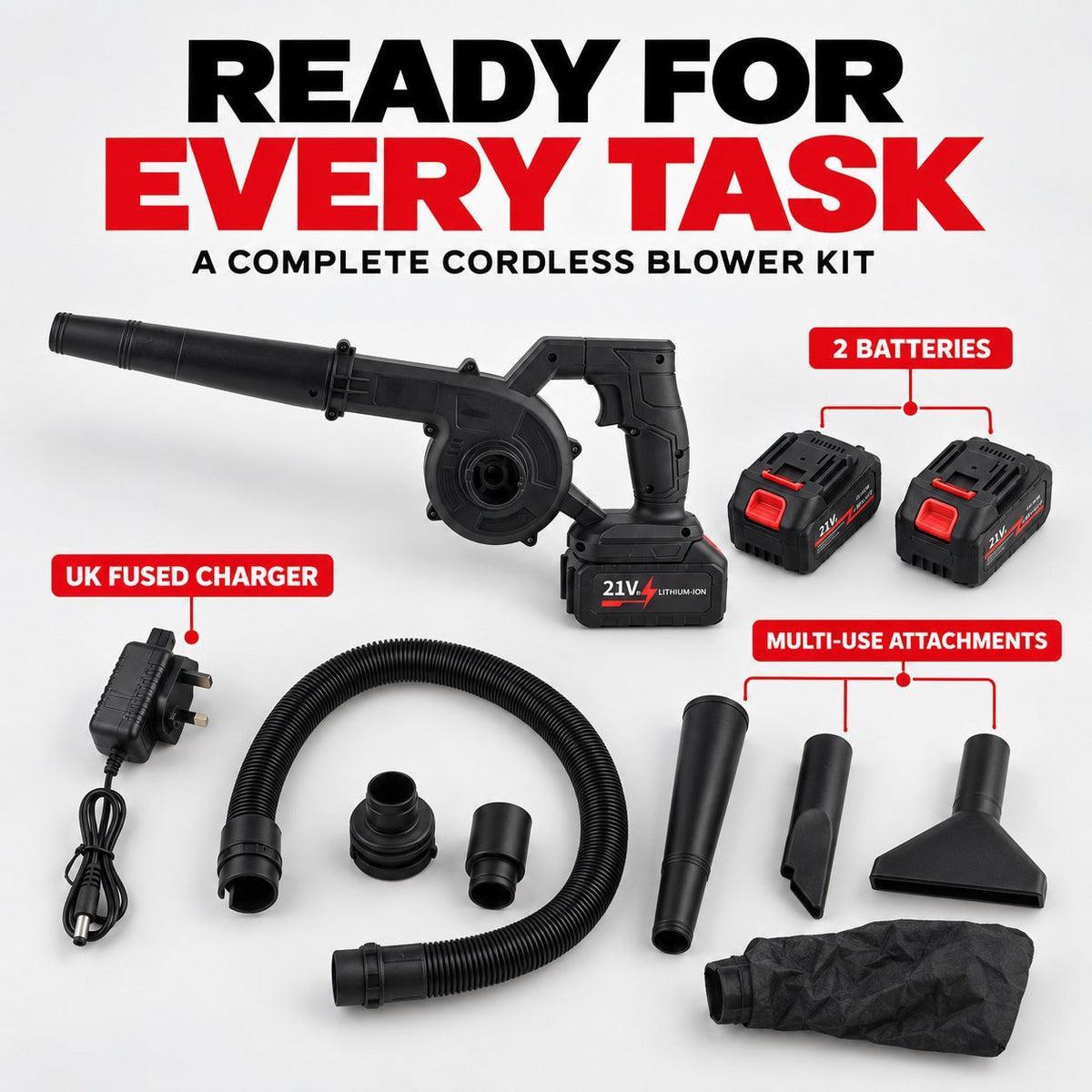 Livmore Turbo Blower Upgraded Cordless Handheld Air Blower with Dual Rechargeable Batteries