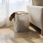 LuxeFold Hamper – Elegant Cotton-Linen Laundry Organiser