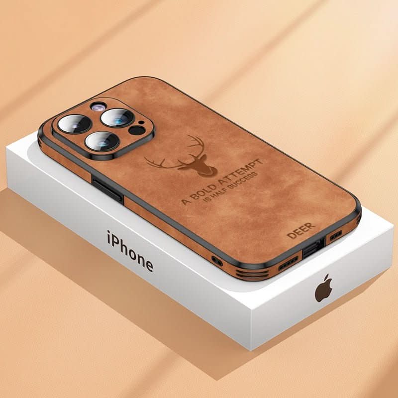 Luxurious leather iPhone case with shock protection