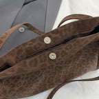 Luxurious Textured Suede Shoulder Tote Bag