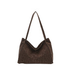 Luxurious Textured Suede Shoulder Tote Bag