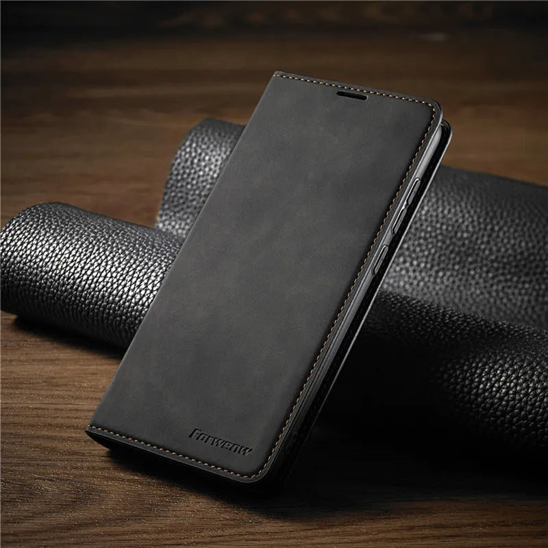 Magnetic leather iPhone case for stylish protection