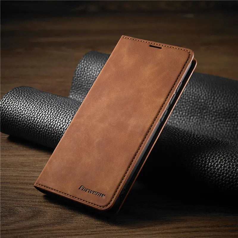 Magnetic leather iPhone case for stylish protection