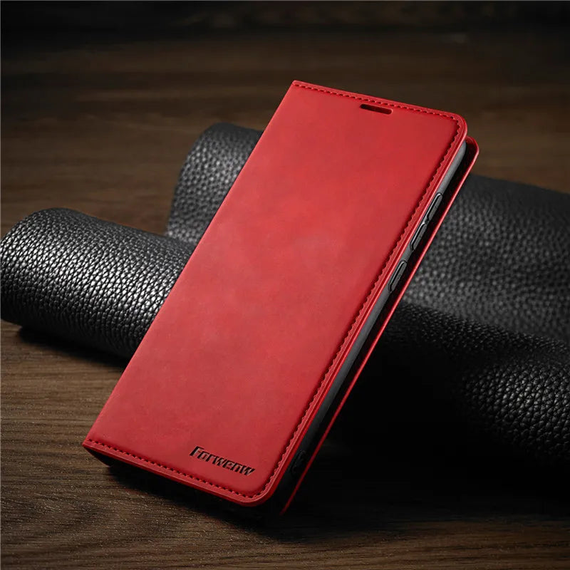 Magnetic leather iPhone case for stylish protection