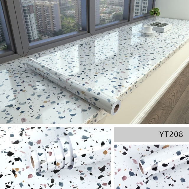 Marble effect self-adhesive waterproof wallpaper