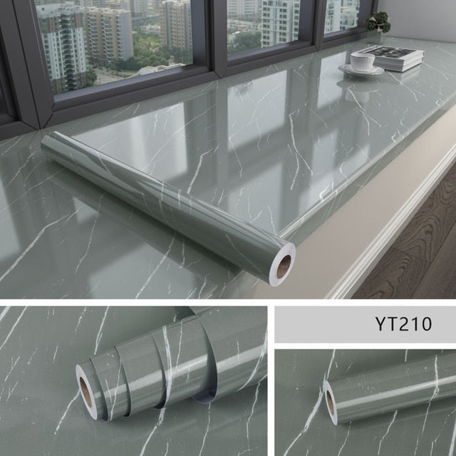 Marble effect self-adhesive waterproof wallpaper