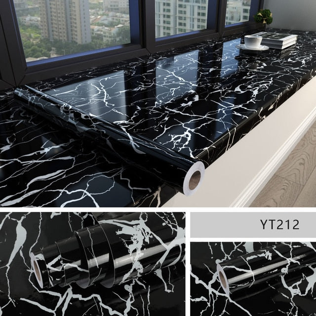 Marble effect self-adhesive waterproof wallpaper