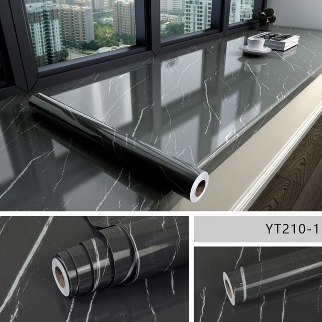 Marble effect self-adhesive waterproof wallpaper