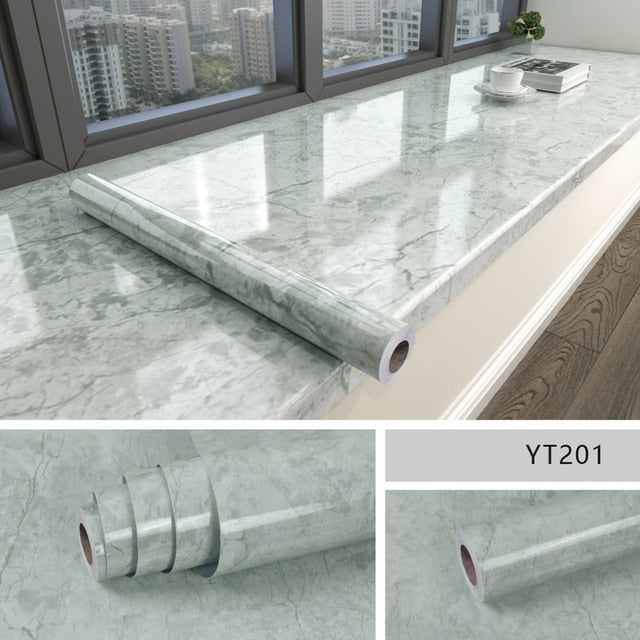 Marble effect self-adhesive waterproof wallpaper