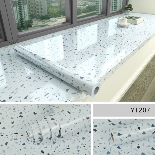 Marble effect self-adhesive waterproof wallpaper
