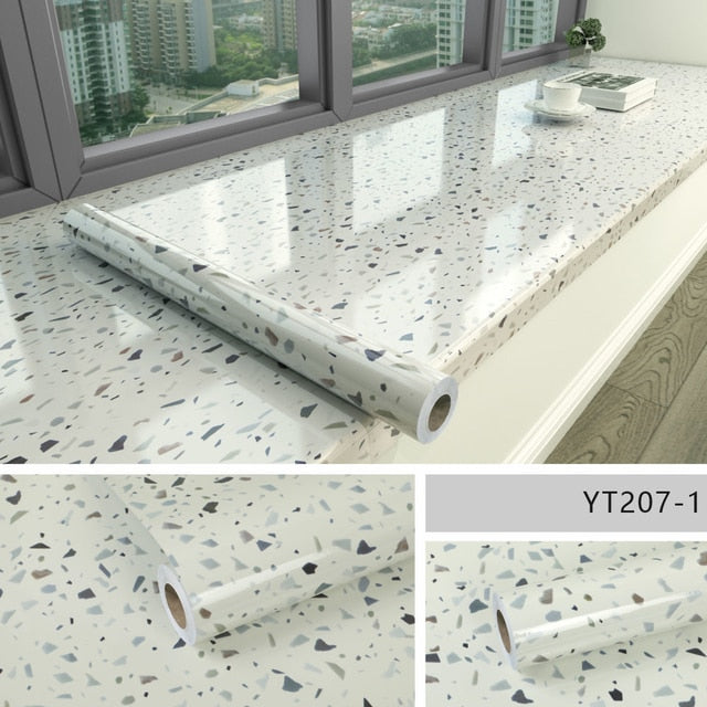 Marble effect self-adhesive waterproof wallpaper