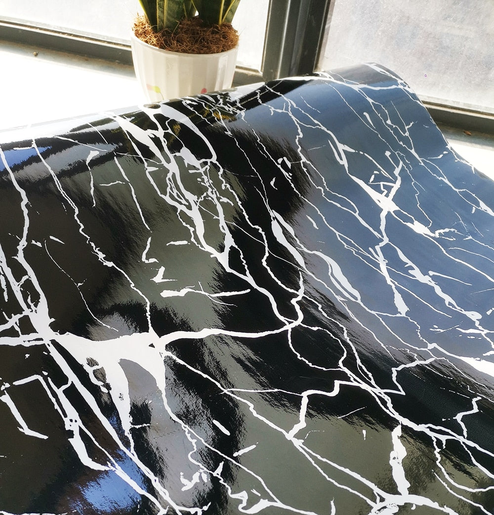 Marble effect self-adhesive waterproof wallpaper