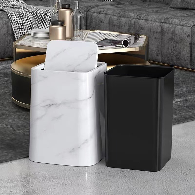 Marble Trash Can | Elegant Swivel Lid | Boneroshop